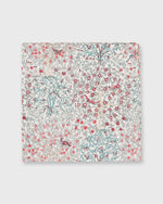 Load image into Gallery viewer, Hand-Rolled Cotton Print Pocket Square in Red/Green Jesse & Jean Liberty Fabric