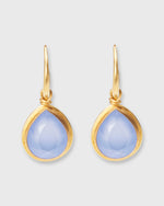Load image into Gallery viewer, Small Medici Pear Shaped Earrings in Blue Chalcedony