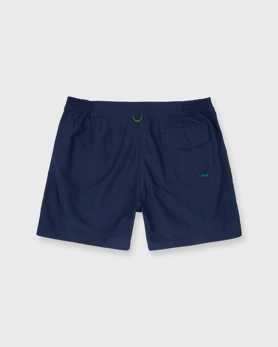 Zip-Front Standard Swim Short in Navy Nylon | Shop Sid Mashburn