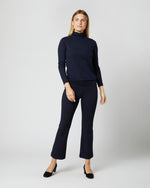 Load image into Gallery viewer, Superfine Funnel-Neck Sweater in Navy Cashmere