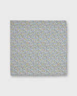Load image into Gallery viewer, Hand-Rolled Cotton Print Pocket Square in Blue/Yellow Floriana Liberty Fabric