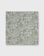 Load image into Gallery viewer, Hand-Rolled Cotton Print Pocket Square in Olive/Ivory Orlando Liberty Fabric