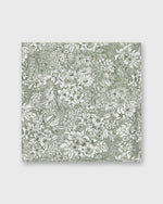 Load image into Gallery viewer, Hand-Rolled Cotton Print Pocket Square in Olive/Ivory Orlando Liberty Fabric