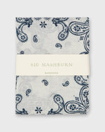 Load image into Gallery viewer, Bandana in White/Blue Paisley