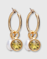 Load image into Gallery viewer, Waltz Hoop Earrings in Olive