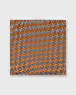 Load image into Gallery viewer, Cotton Print Pocket Square in Orange/Blue Tiny Floral