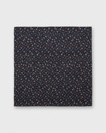 Load image into Gallery viewer, Cotton Print Pocket Square in Navy/Rose Small Floral
