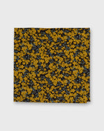 Load image into Gallery viewer, Cotton Print Pocket Square in Yellow/Blue/Brown Star Anise Liberty Fabric