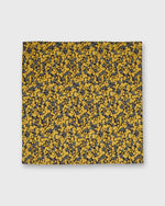 Load image into Gallery viewer, Cotton Print Pocket Square in Yellow/Blue/Brown Star Anise Liberty Fabric