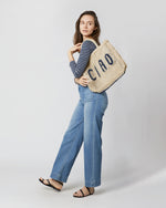 Load image into Gallery viewer, Small Ciao Tote in Natural/Indigo