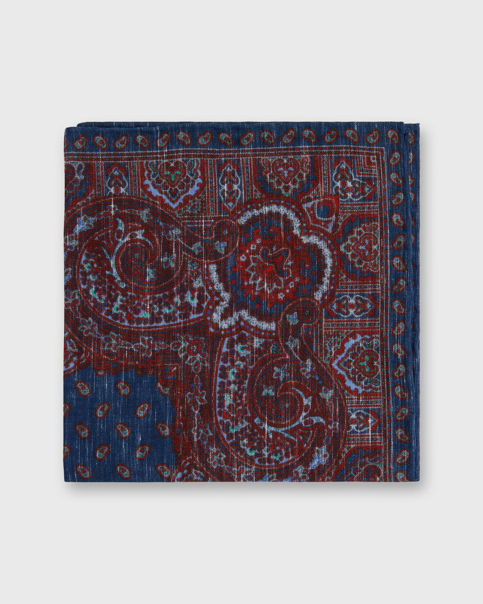 Bigi Printed Linen Pocket Square