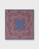 Load image into Gallery viewer, Linen/Cotton Print Pocket Square in Navy Paisley