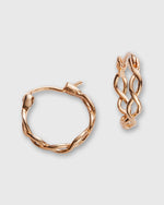 Load image into Gallery viewer, Small Braided Hoop Earrings in Gold-Plated Brass