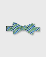 Load image into Gallery viewer, Silk Bow Tie in Green/Light Blue/Navy Stripe