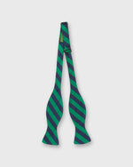 Load image into Gallery viewer, Silk Bow Tie in Green Kinsey Stripe