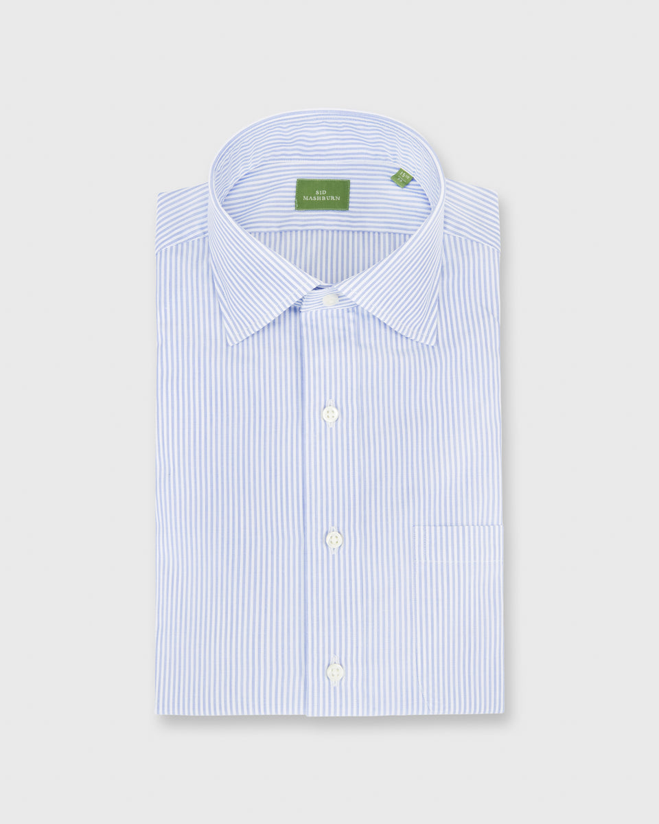 Sid Mashburn Men's End On End Stripe Regular Fit Dress Shirt - Blue - Size 15 / 34