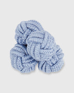 Load image into Gallery viewer, Small Silk Knot Cufflinks Shirt Blue