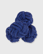 Load image into Gallery viewer, Small Silk Knot Cufflinks Dark Blue

