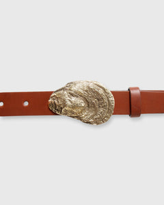 Oyster Shell Belt Buckle Brass