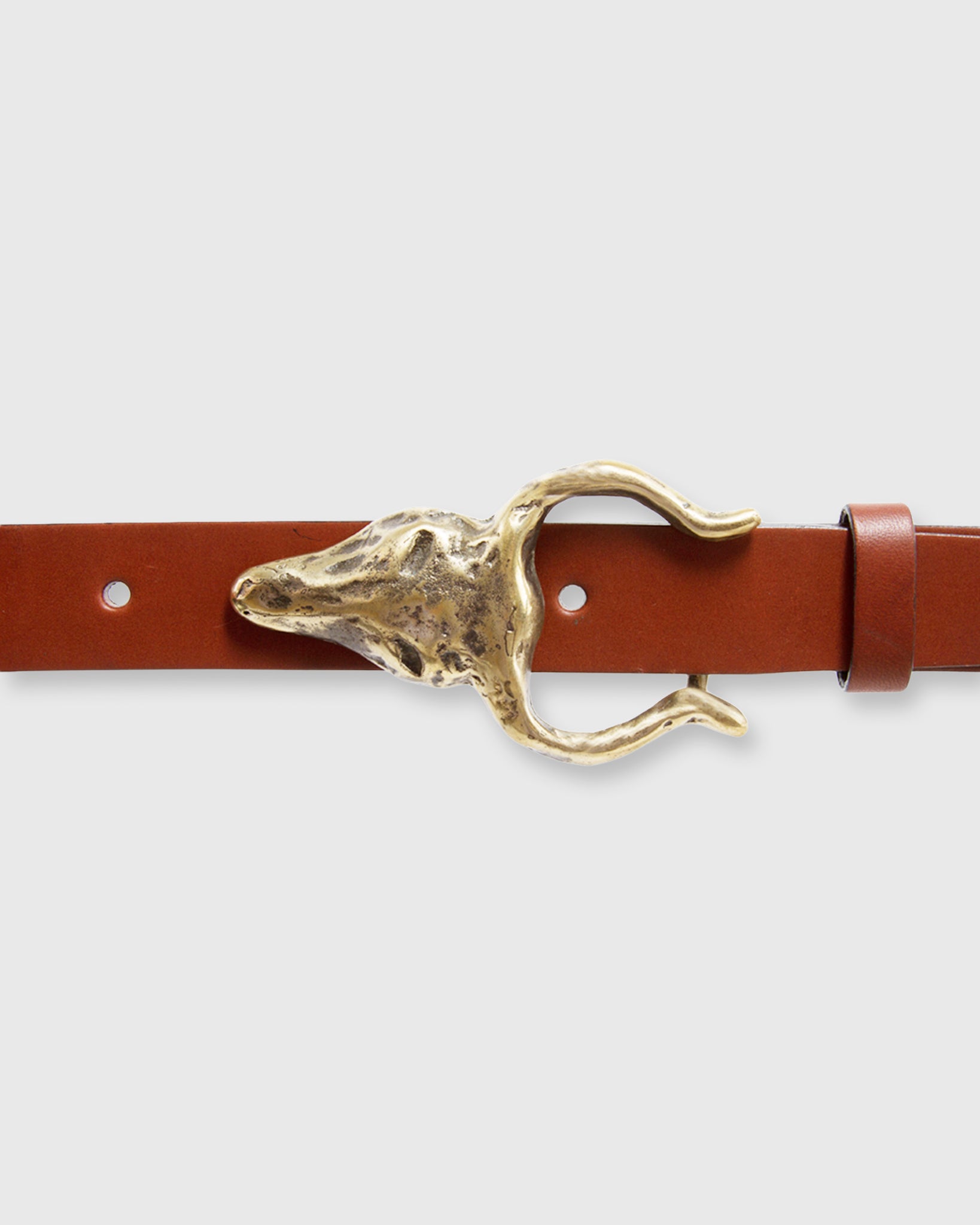Horned Belt Buckle Brass