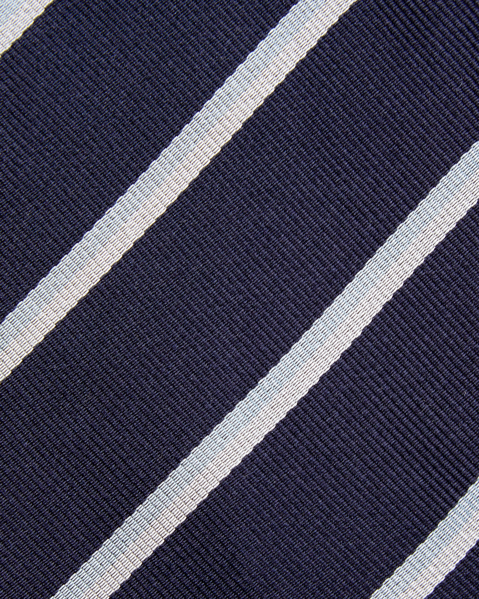 Silk Repp Tie in Navy/Sky/White Stripe