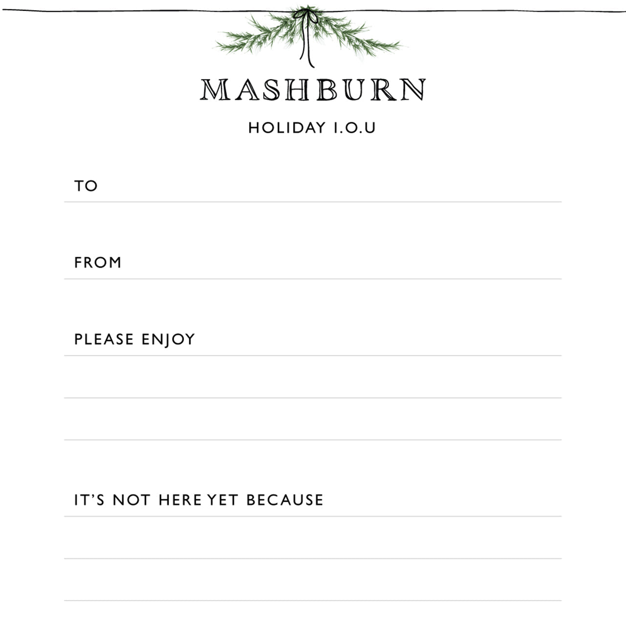 The Holiday I.O.U.