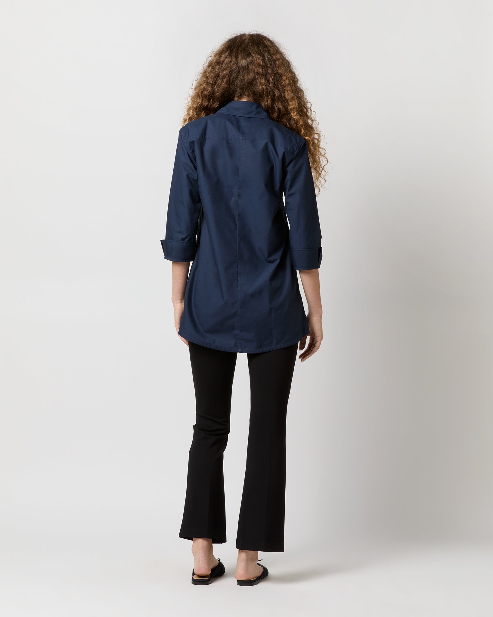 Designer Tunic in Navy Poplin