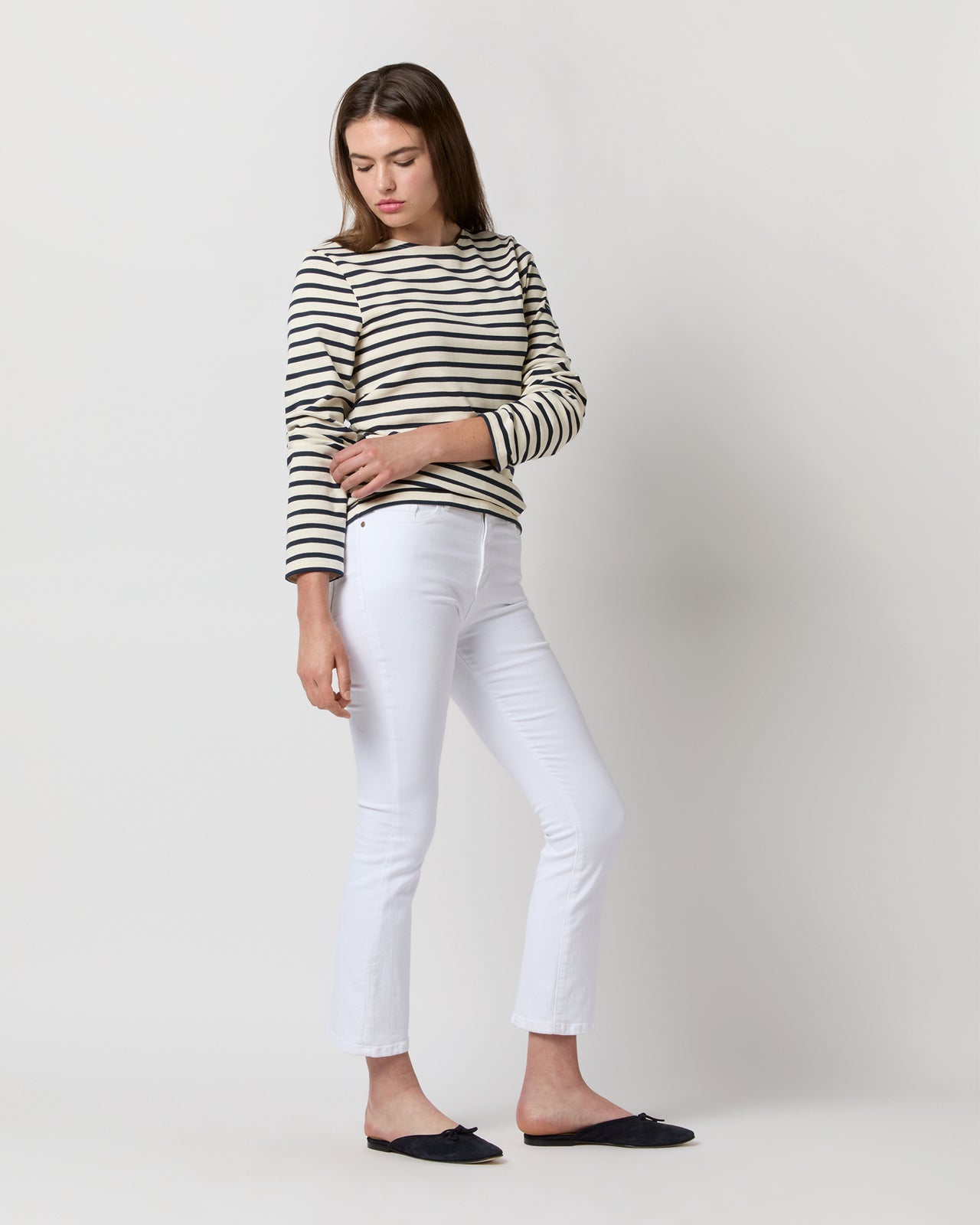 Modern Meridien Tee in Ecru/Marine Stripe