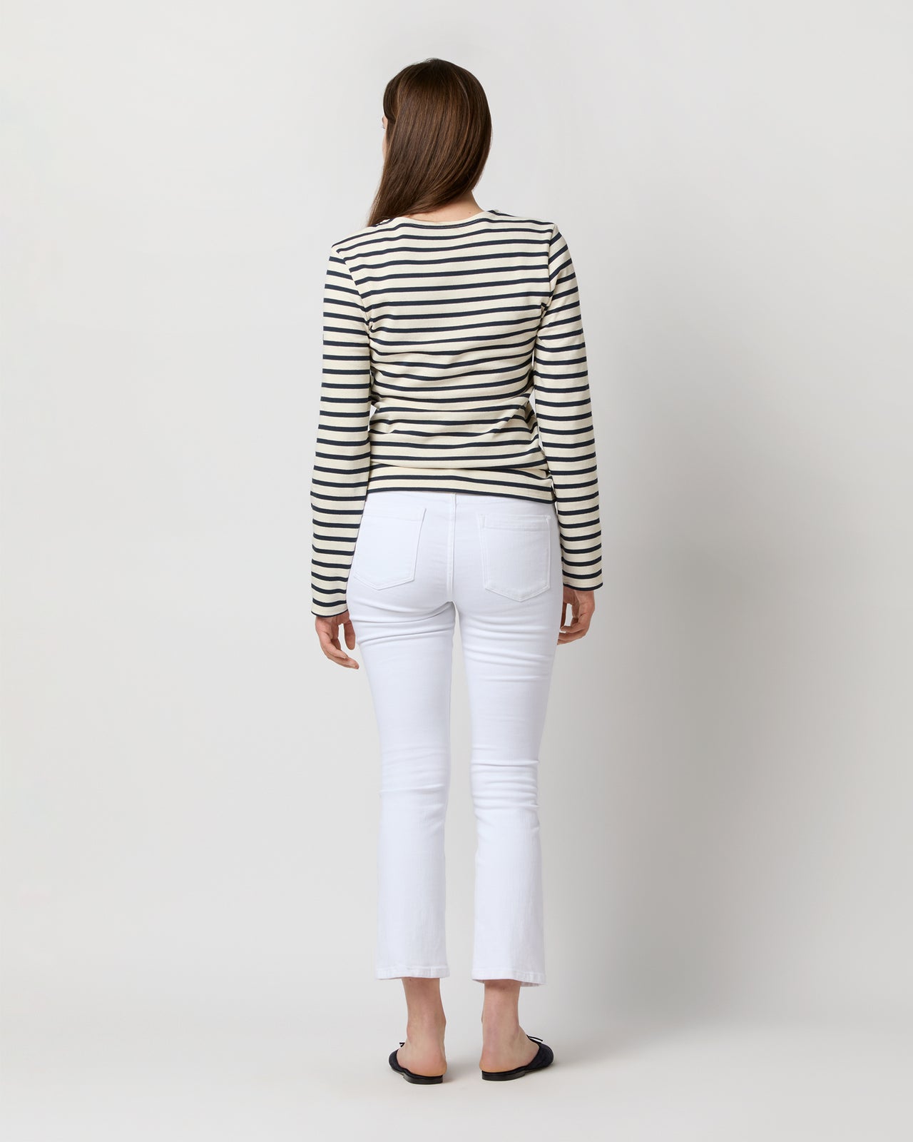 Modern Meridien Tee in Ecru/Marine Stripe