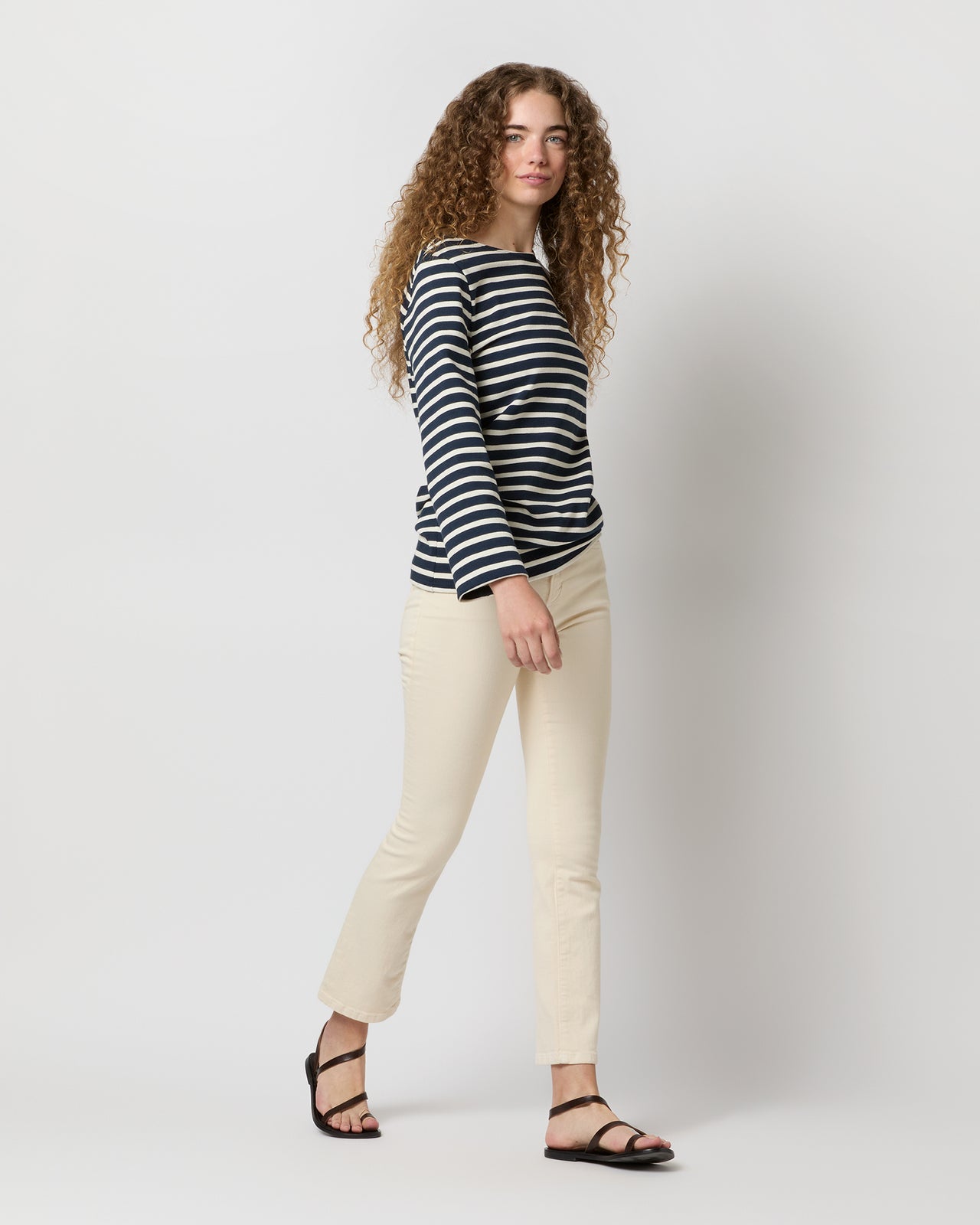 Modern Meridien Tee in Marine/Ecru Stripe