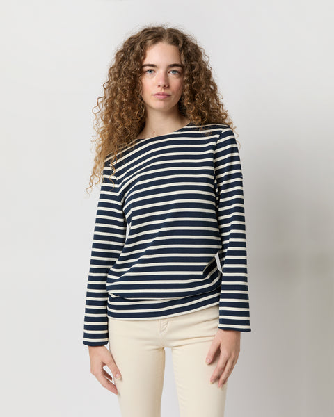 Modern Meridien Tee in Marine/Ecru Stripe | Shop Ann Mashburn