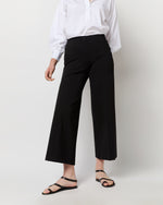 Load image into Gallery viewer, Faye Wide-Leg Cropped Pant in Black Ponte Knit
