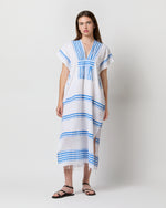 Load image into Gallery viewer, Gasira V-Neck Caftan in Eshe Blue
