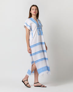 Gasira V-Neck Caftan in Eshe Blue