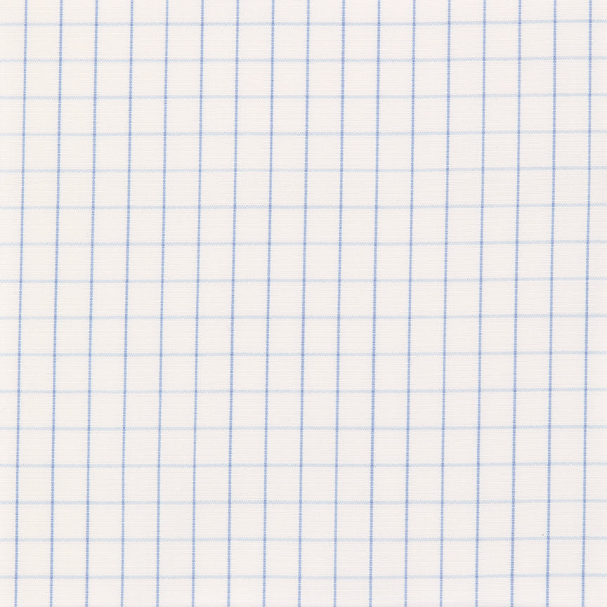 Made-to-Measure Shirt in Blue Large Graph Check Poplin