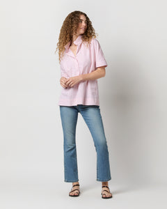 Soleil Shirt in Rose/White Awning Stripe Poplin