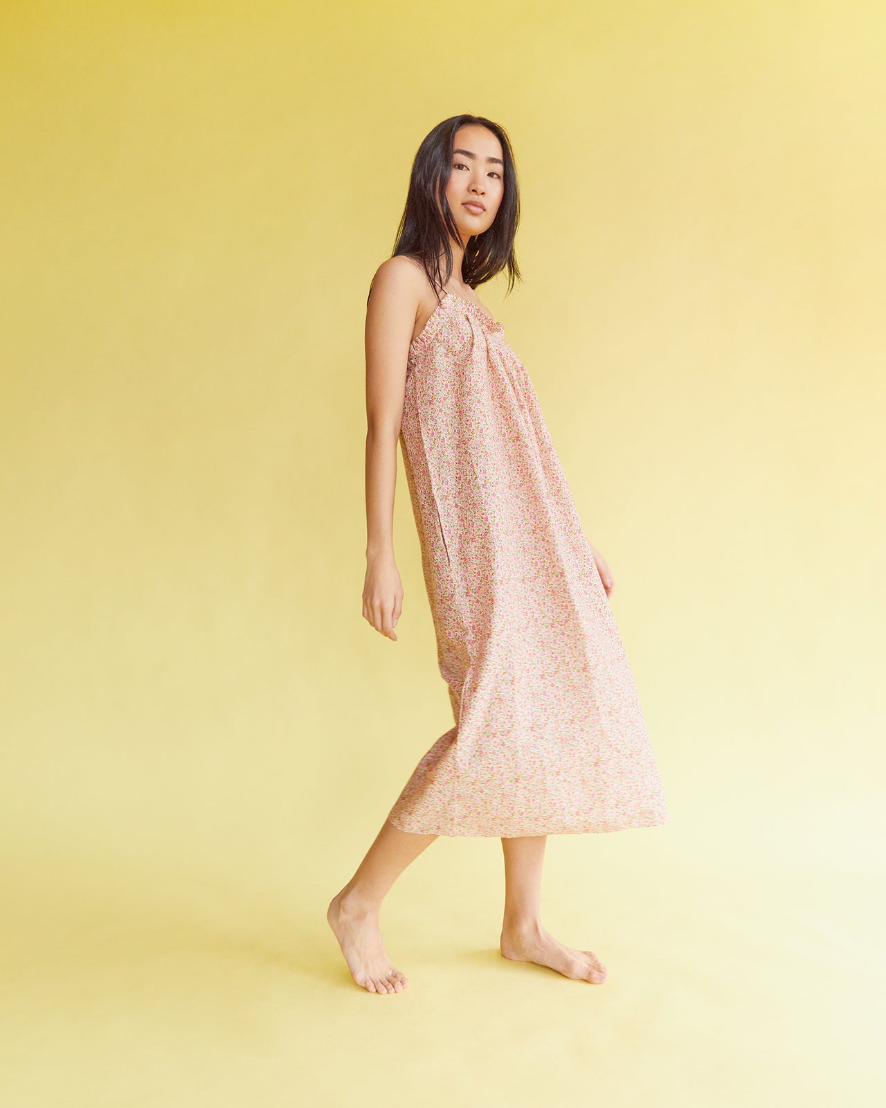 Lena Slip in Pink/Green Hannah Rose Liberty Fabric