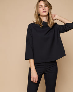 Reese Top in Ink Tropical Wool