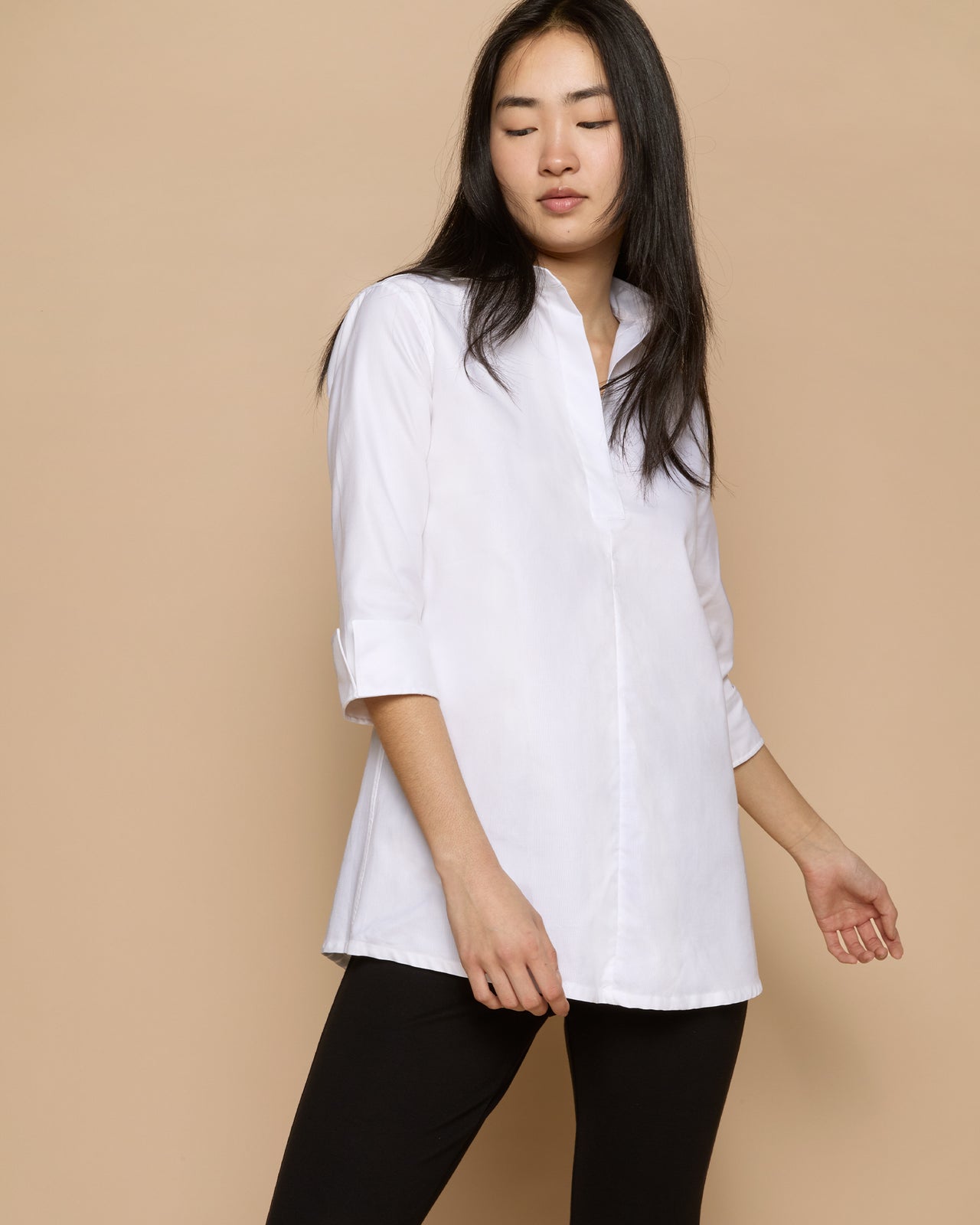 Designer Tunic in White Roxford