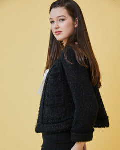 Kiki Jacket in Black Sparkle Tweed