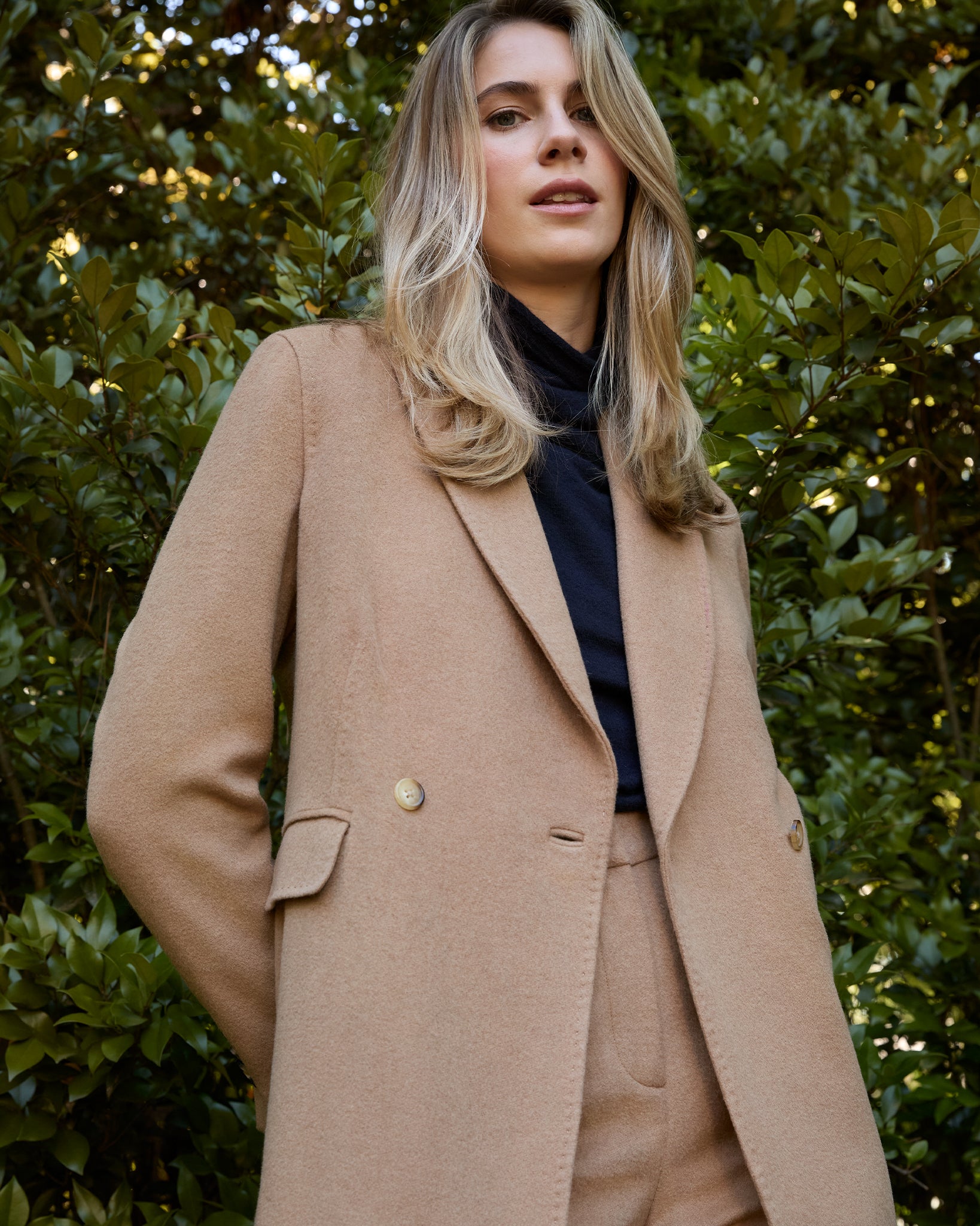 Constance Jacket in Camel Hair Flannel