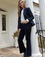 Load image into Gallery viewer, Kendall Flare 5-Pocket Jean in Navy Stretch Velveteen
