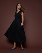 Load image into Gallery viewer, Victoire Dress in Black Brushed Interlock
