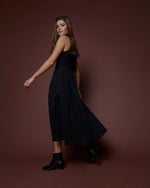 Load image into Gallery viewer, Victoire Dress in Black Brushed Interlock
