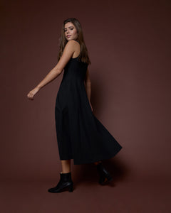 Victoire Dress in Black Brushed Interlock