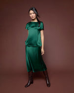 Load image into Gallery viewer, Mare Skirt in Forest Silk Charmeuse
