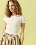 Load image into Gallery viewer, Cosette Dress in Ivory Cotton/Stone Silk
