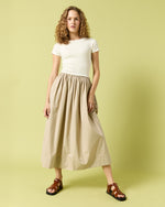 Load image into Gallery viewer, Cosette Dress in Ivory Cotton/Stone Silk
