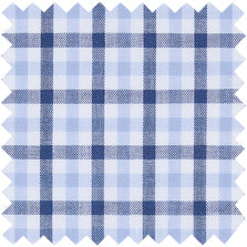 Made-to-Measure Shirt in Blue/Sky Check Poplin