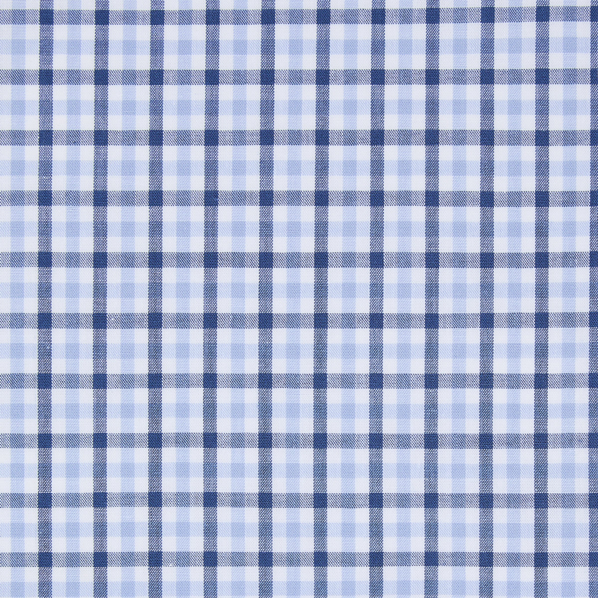 Made-to-Measure Shirt in Blue/Sky Check Poplin